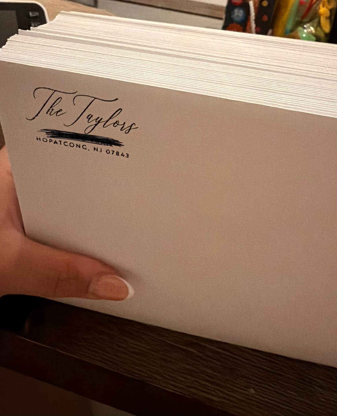 Customer photo review of Elegant return address stamp