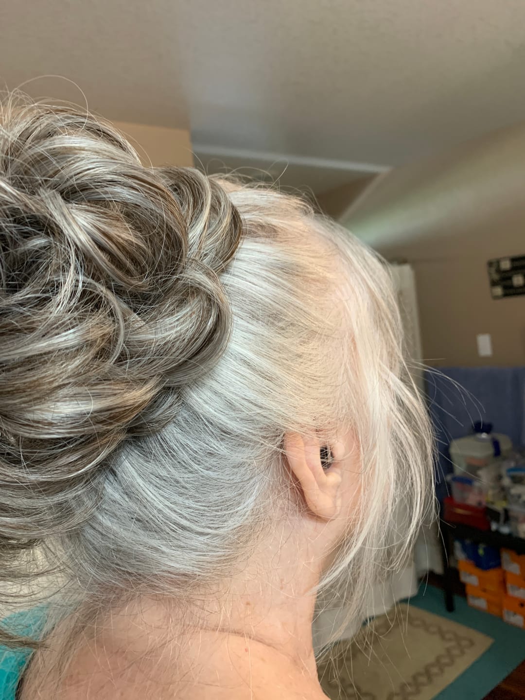 Customer photo review of Messy Bun Hair Piece – Curly Synthetic Hair Bun