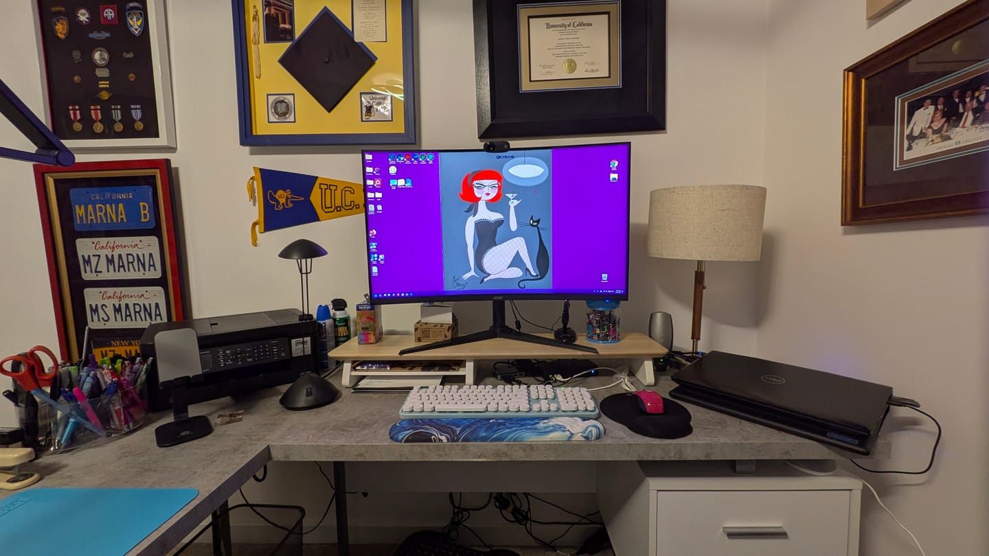 Customer photo review of Solid Wood Monitor Stand (Maple - Ash)