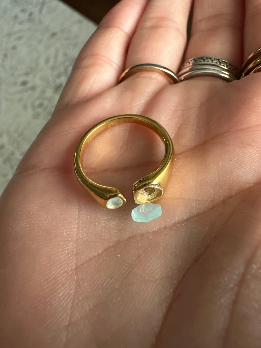 Customer photo review of Vintage Aquamarine Wrap Ring