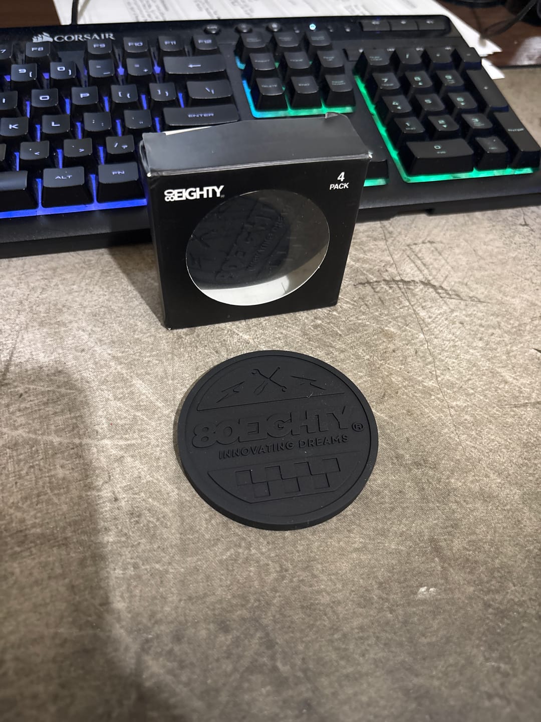 Customer photo review of 80Eighty® Cup Holder Coaster Set