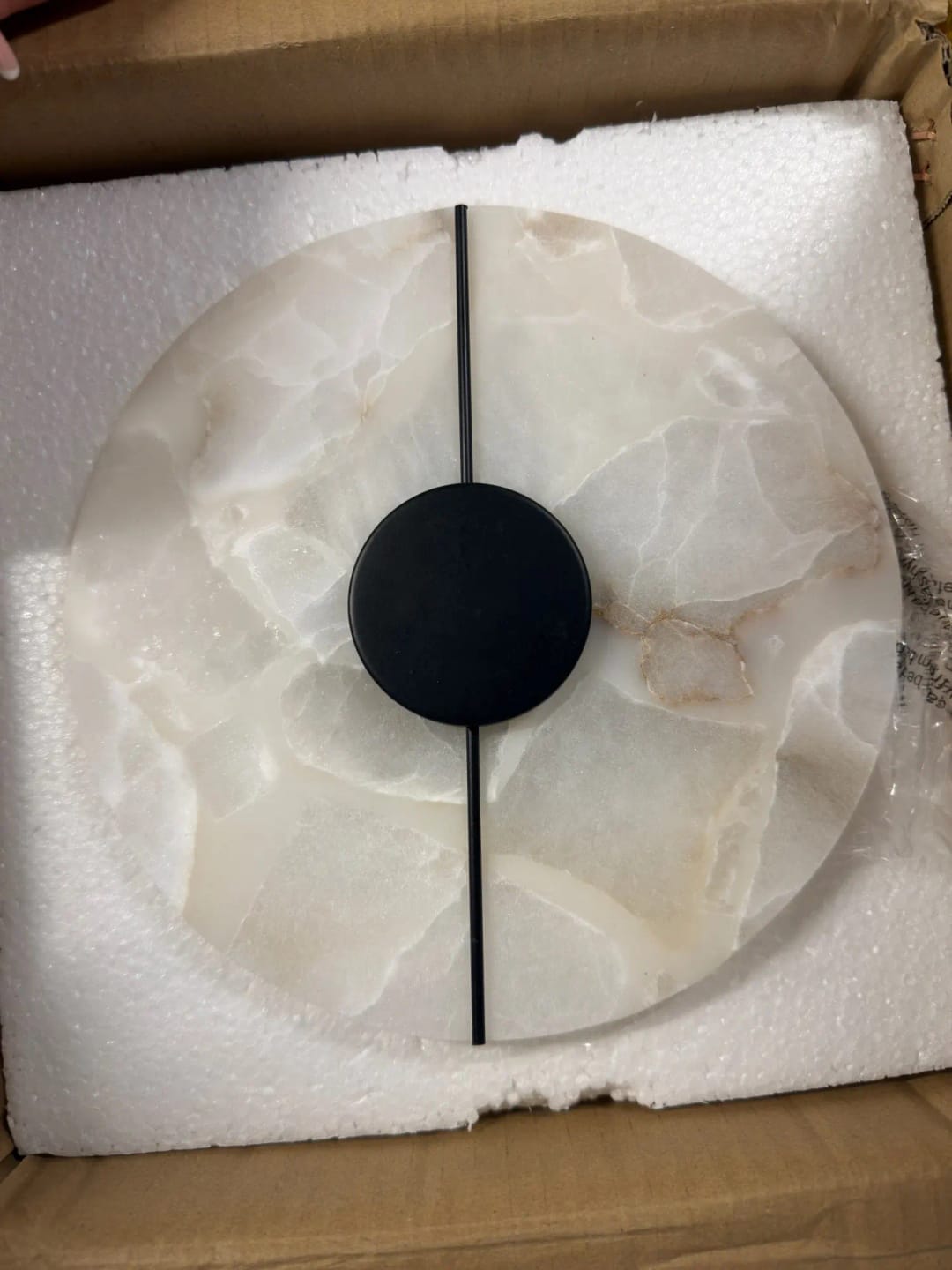 Customer photo review of Circular LED Light Sconce With Marble Accent, Modern Nordic Style