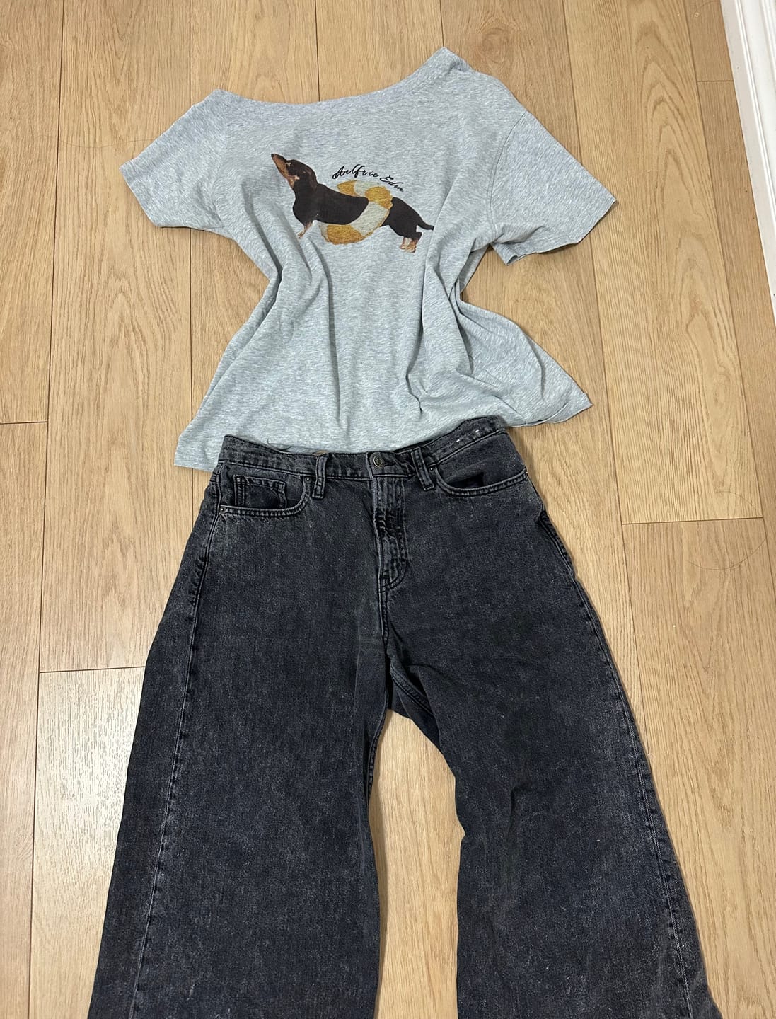 Customer photo review of Aelfric Eden Dachshund Off-The-Shoulder Tee