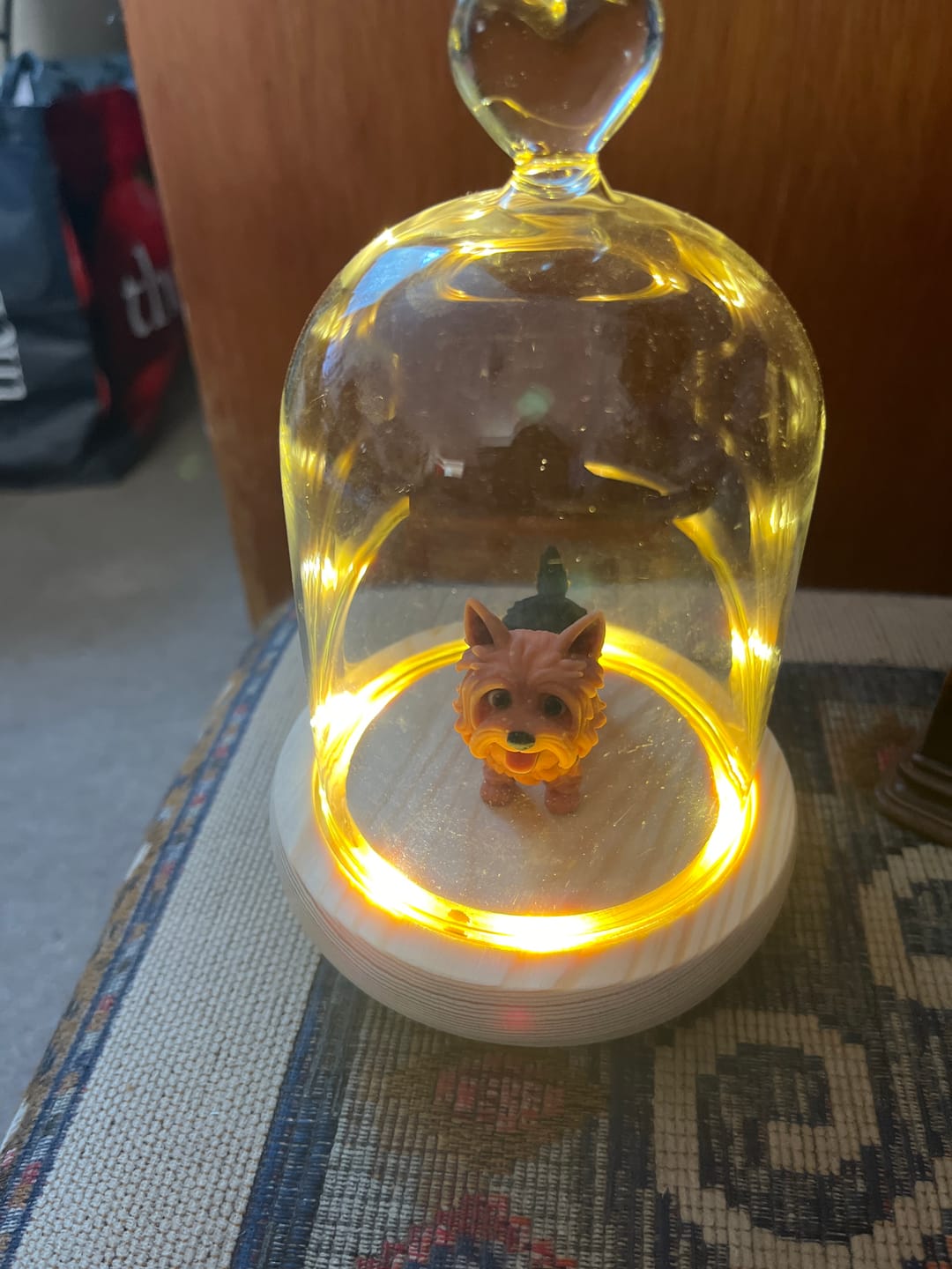 Customer photo review of (Suitable for 3D Figures) Heart Wooden Base Glass Dome Fairy Light Lamp Warm LED Decorative Light