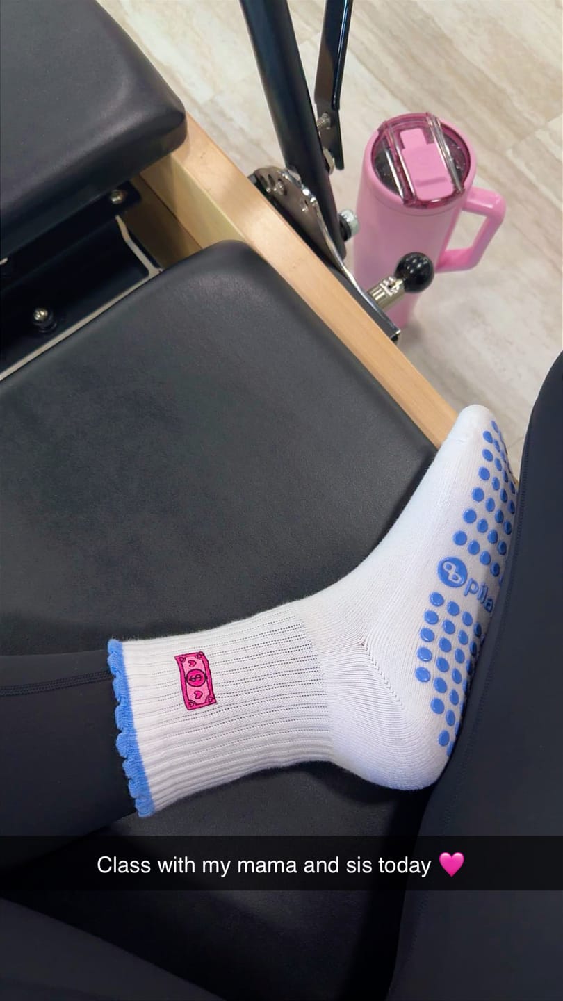 Customer photo review of This and His Credit Card Grip Socks