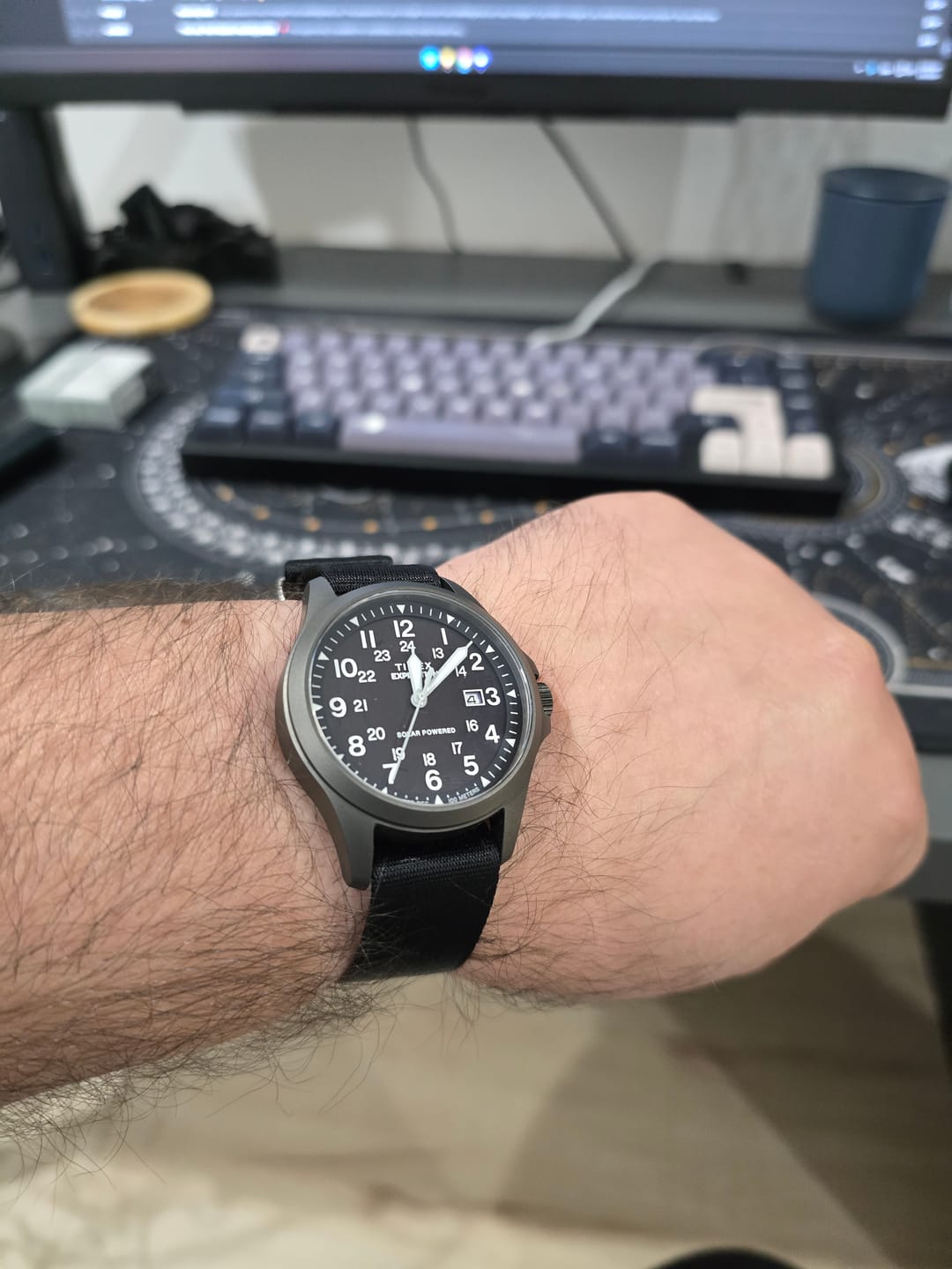 Customer photo review of Black Premium Nylon Watch Strap