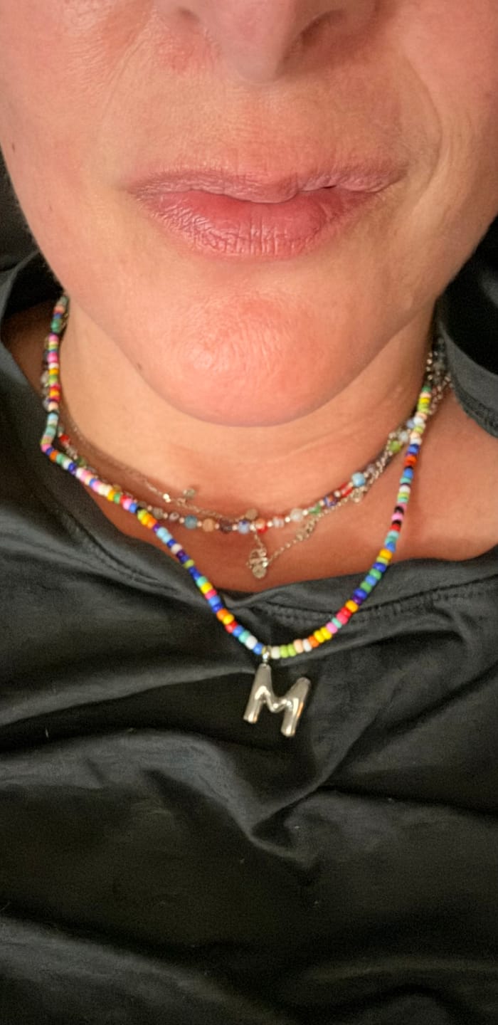 Customer photo review of Marvello Initial Necklace