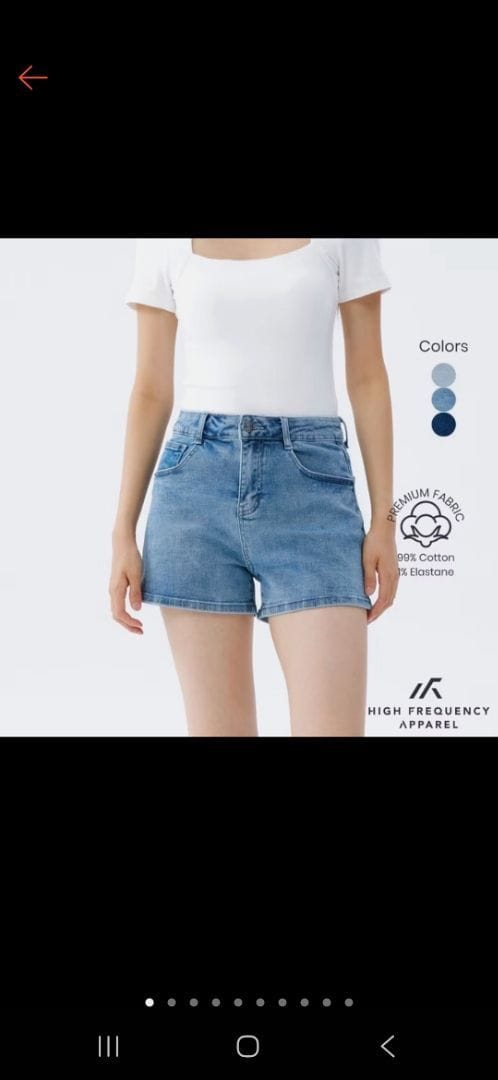 Customer photo review of BW Mid-Waisted Stretch Denim Shorts