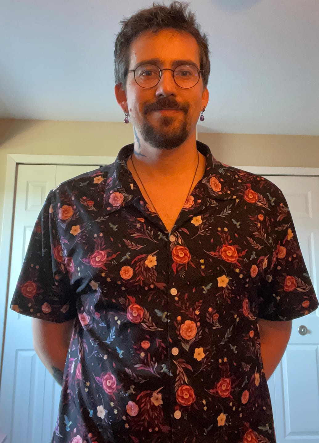 Customer photo review of Episodic Camellia Bloom Button Up Shirt