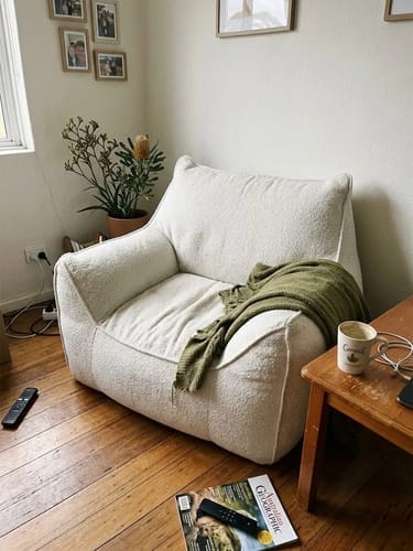 Customer photo review of DODO BEAN BAG - BOUCLE CAMEL