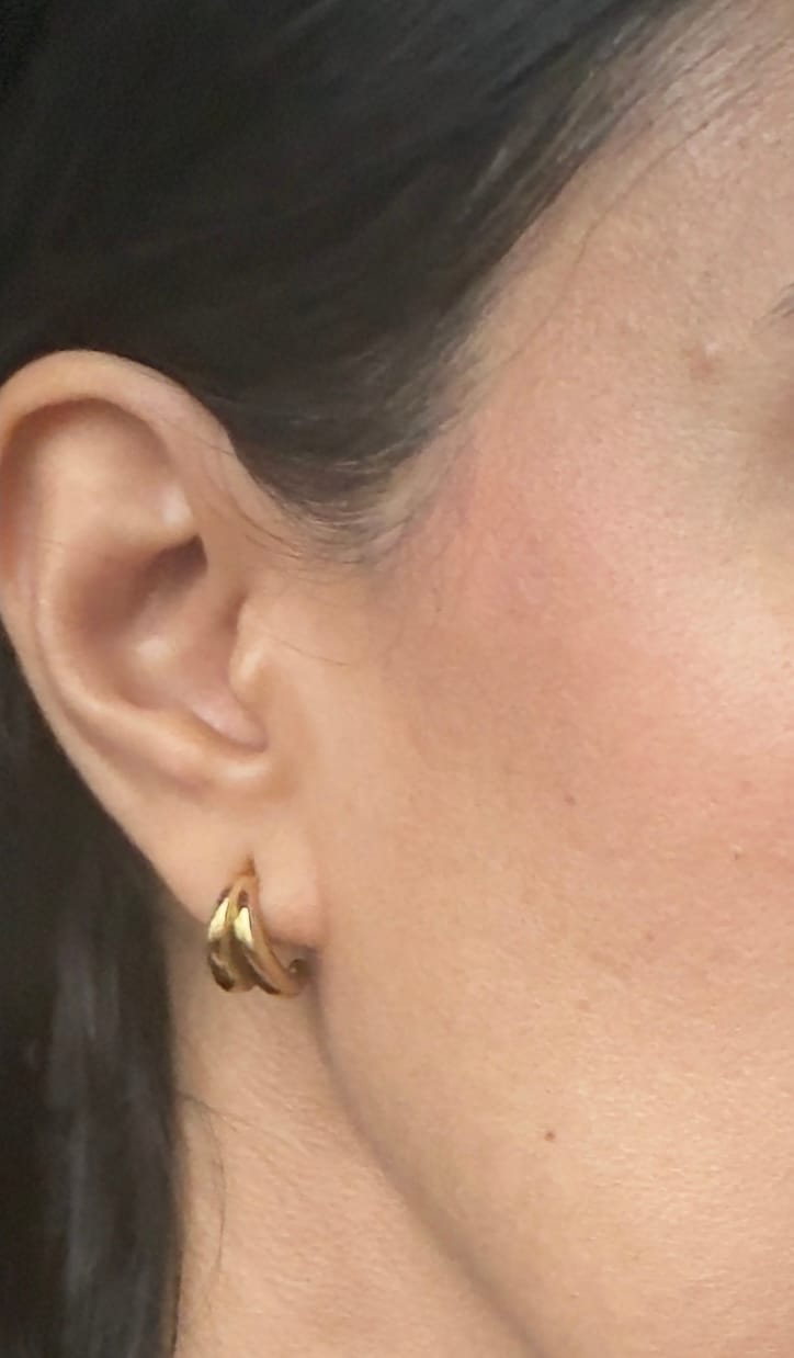 Customer photo review of Par Semi Arracada Doble Linea