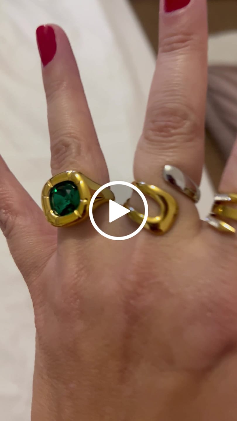 Customer video review of Anel Prego Pontas Banhado em Ouro 18K