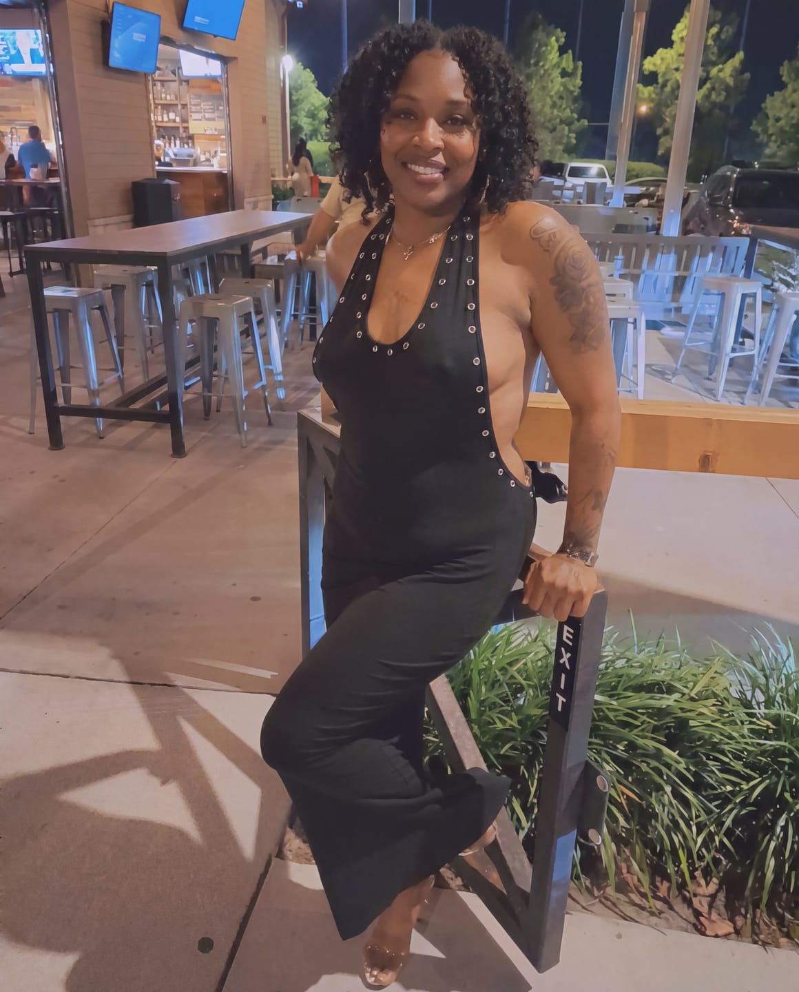 Customer photo review of Grommet Detail Backless Maxi