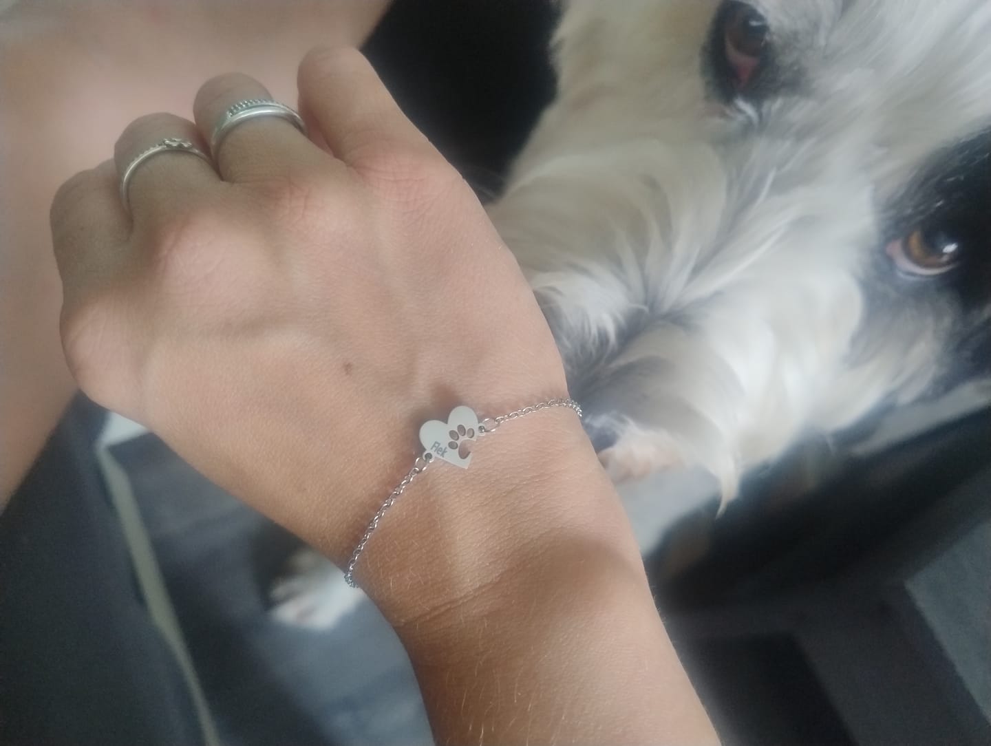 Customer photo review of Personalizovaný náramek se srdíčkem a tlapičkou