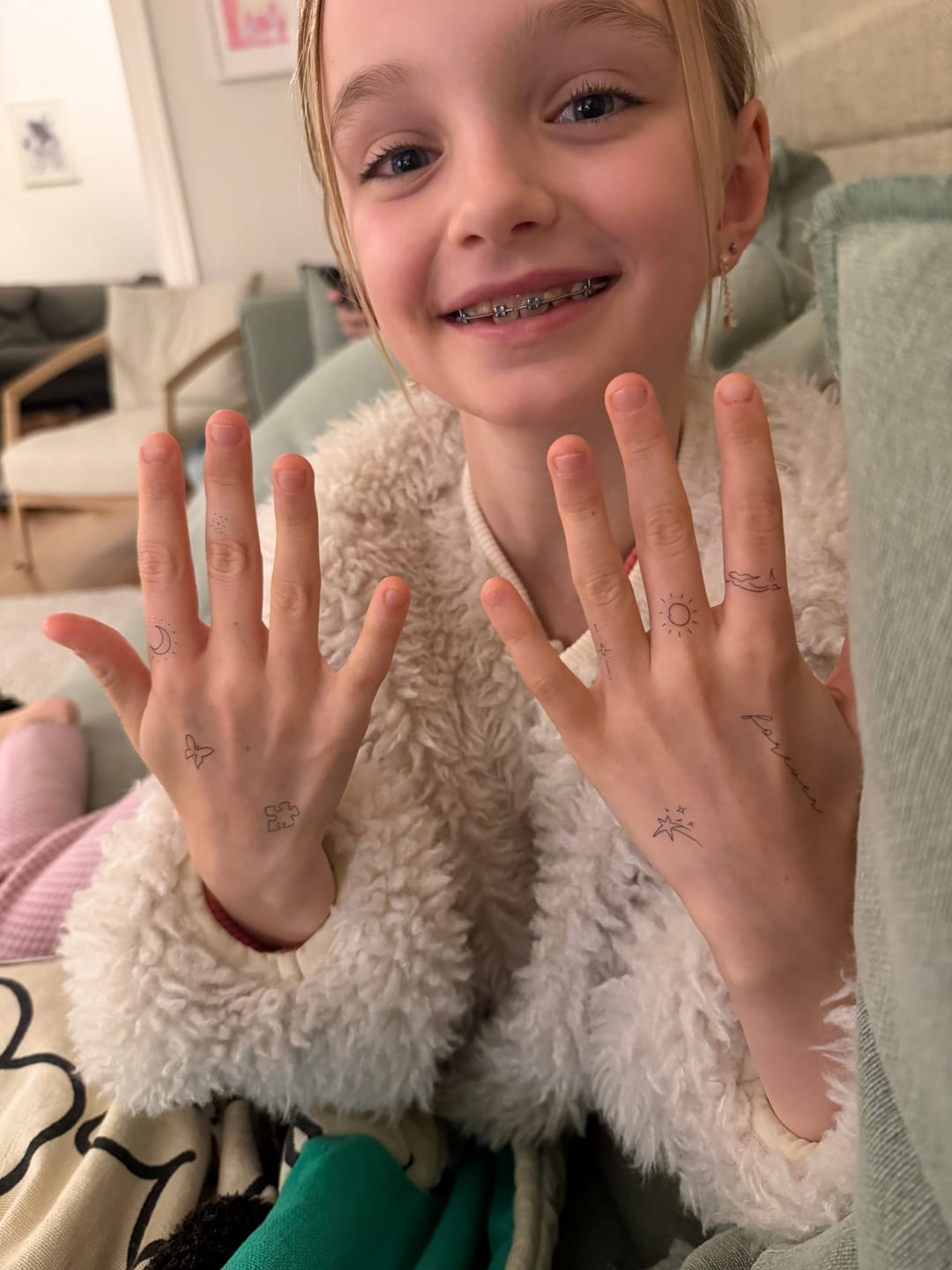 Customer photo review of Fine Line Temporary Tattoos® — Kids Pack