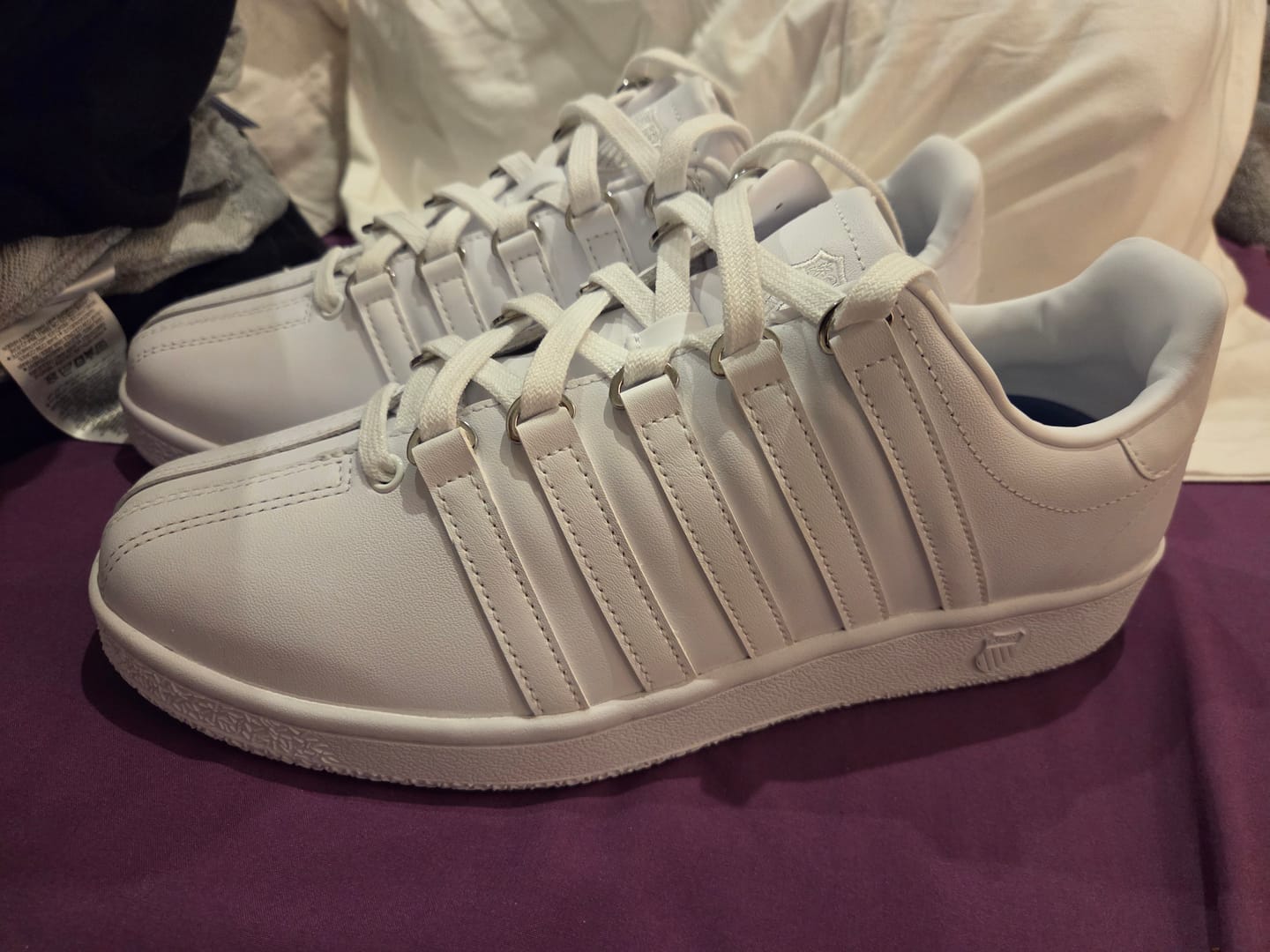 Customer photo review of K Swiss Men’s Classic VN White Leather Tennis 07321-101 White