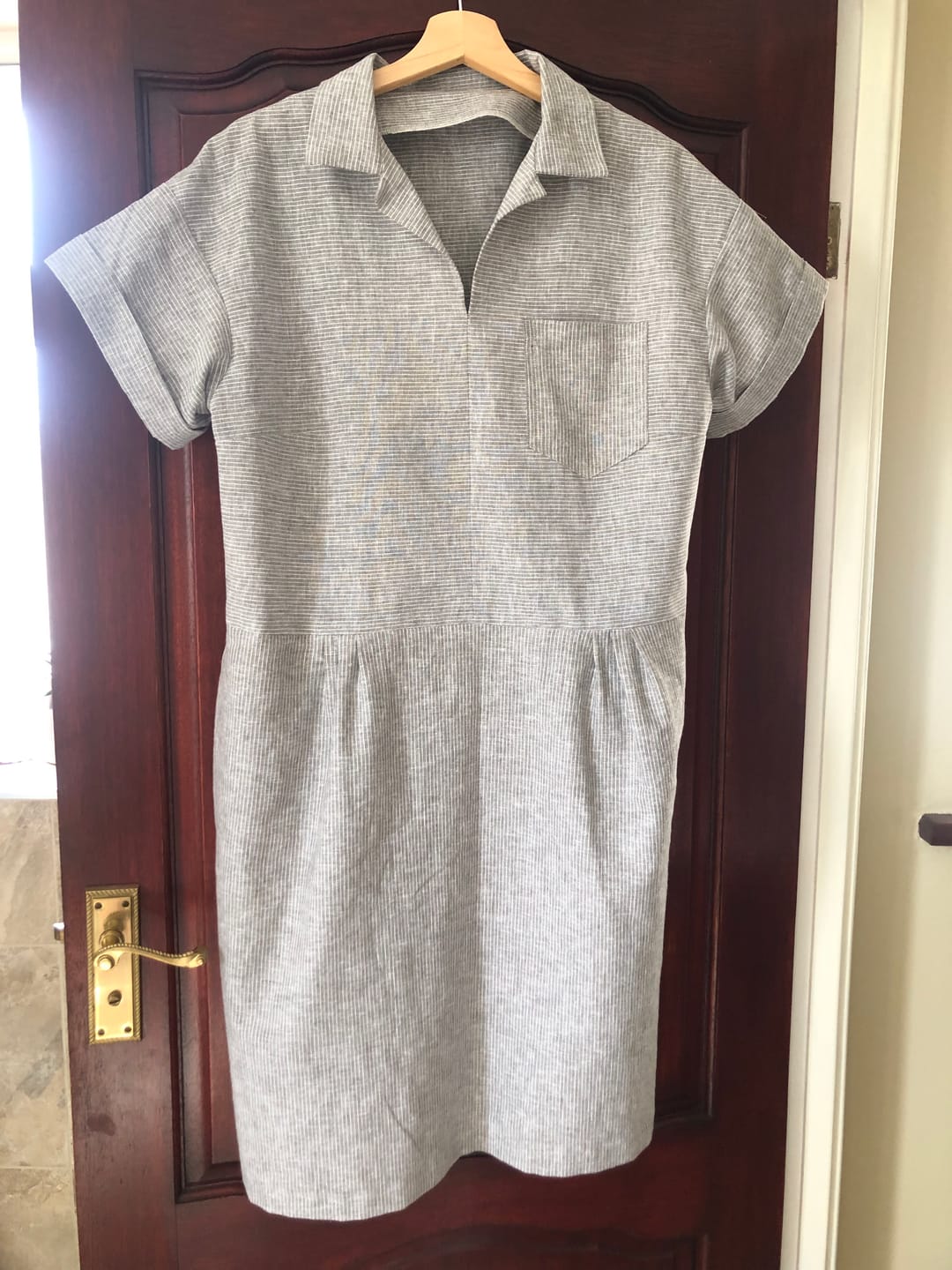 Customer photo review of Groovy Swirl Bamboo Linen Blend Fabric