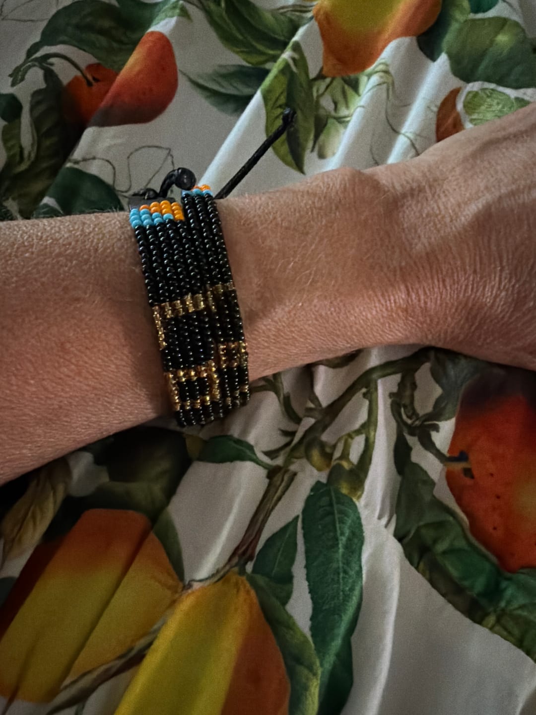 Customer photo review of Woven LOVE Bracelet - Black/Silver