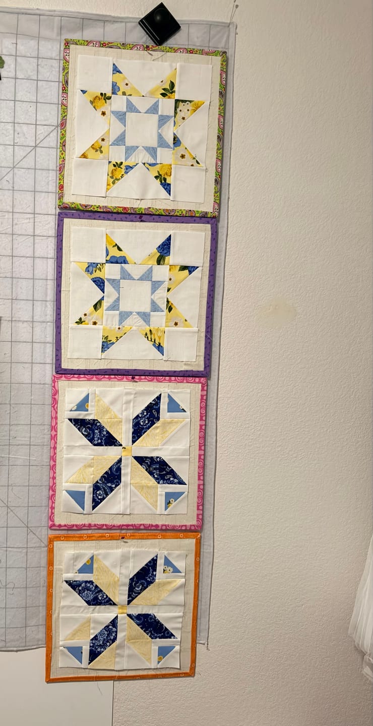 Customer photo review of Month 2 - Sunshine Blooms Beginner Quilt Program