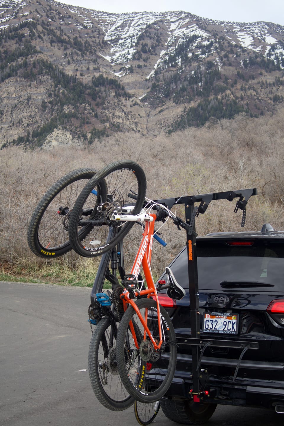 Customer photo review of Chuck Rack Vertical Bike Hitch Rack (4-6)