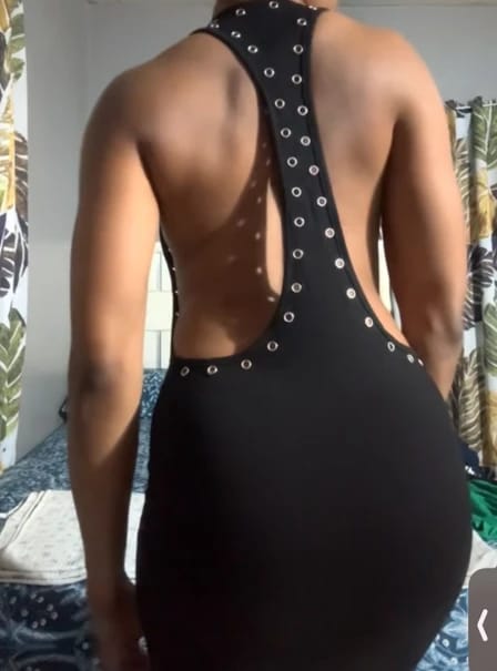 Customer photo review of Grommet Detail Backless Maxi