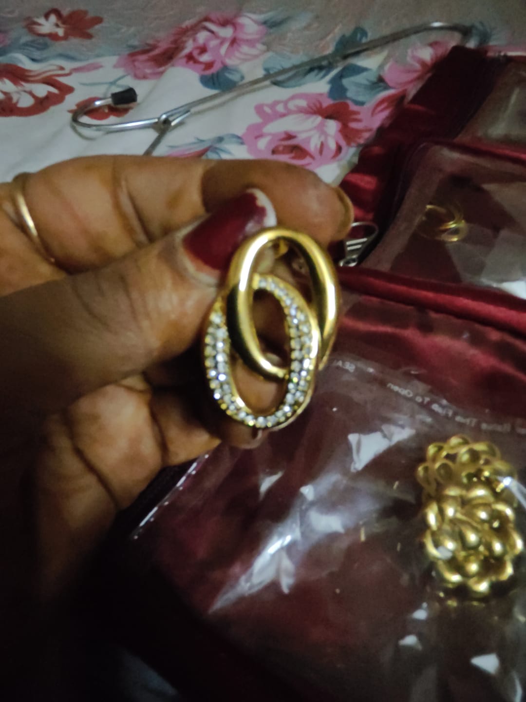 Customer photo review of Elegant Interlinked Stud Earrings