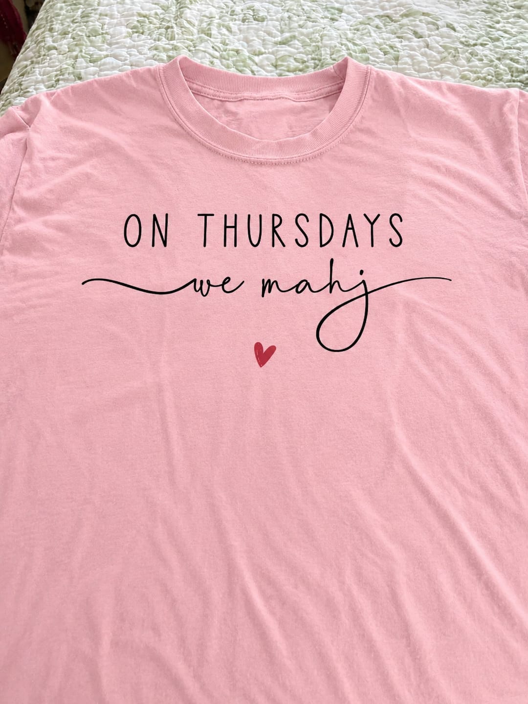 Customer photo review of On Thursdays we mahj T-shirt