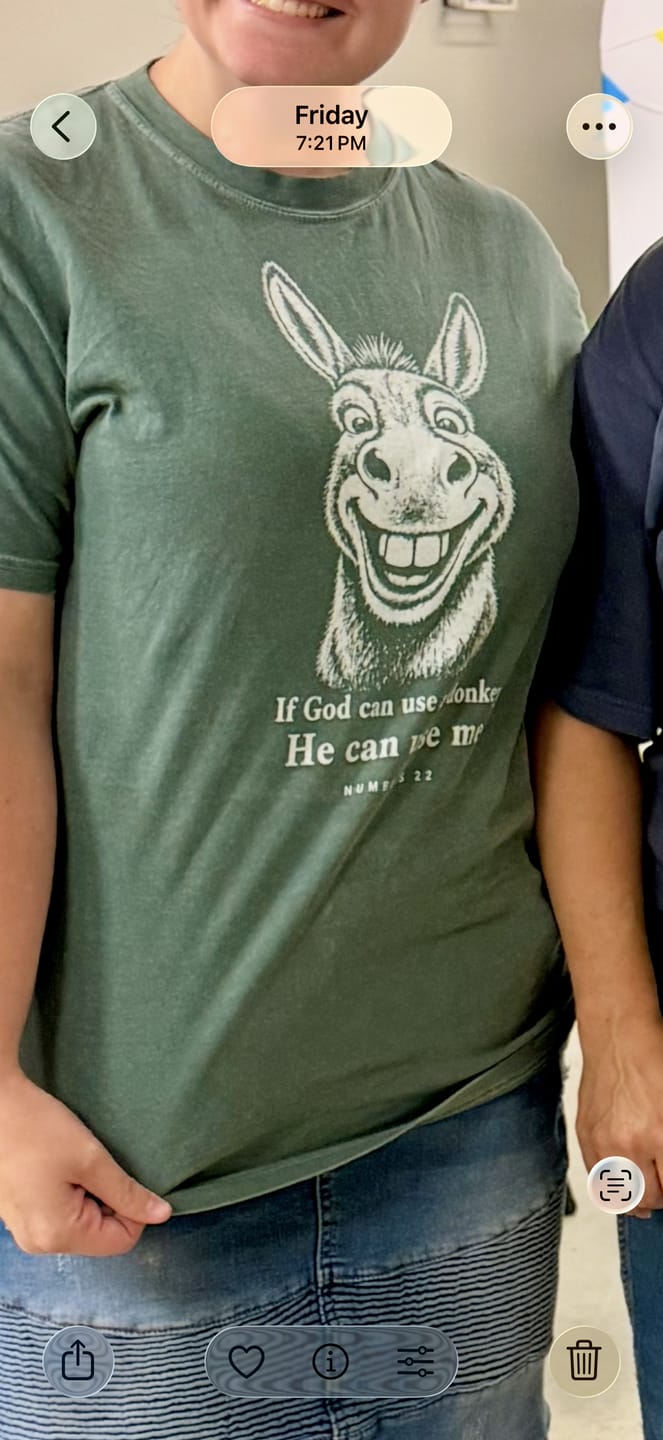 Customer photo review of Qualified Donkey T-Shirt