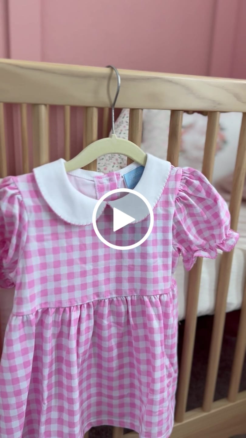 Customer video review of Riley Gingham Knit Bloomer Set Pink