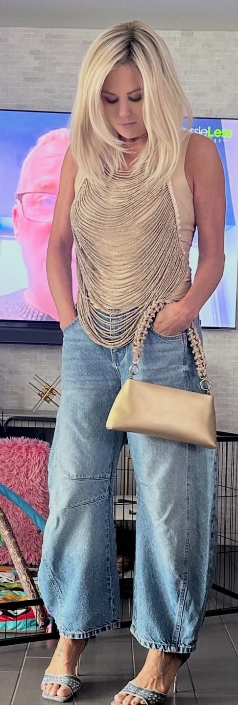 Customer photo review of Gali Chain Top - Champagne Bubbles