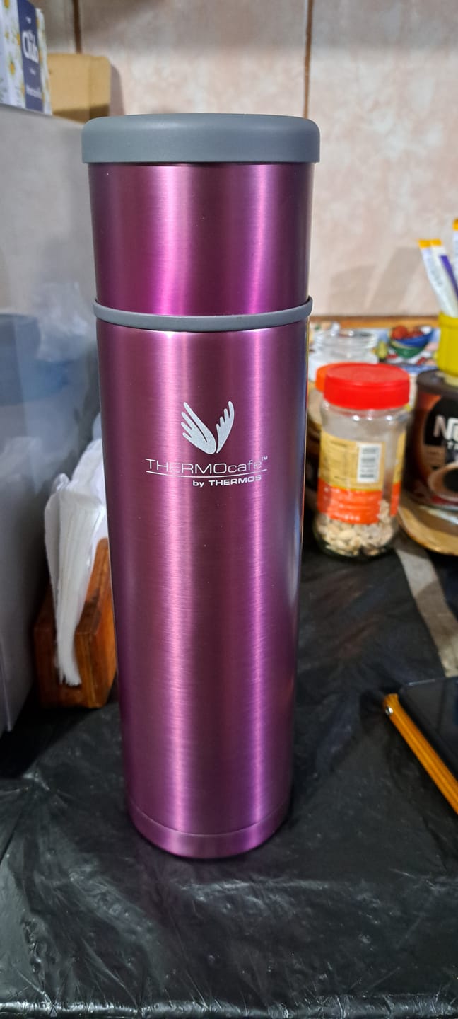 Customer photo review of TERMO LÍQUIDO ACERO INOXIDABLE EVERYNIGHT PURPURA 1LT