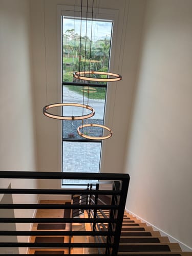 Mistiva ring chandelier installed in a customer's home