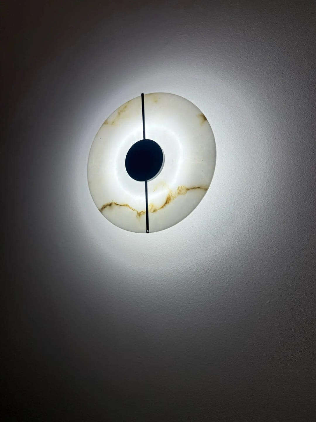 Customer photo review of Circular LED Light Sconce With Marble Accent, Modern Nordic Style