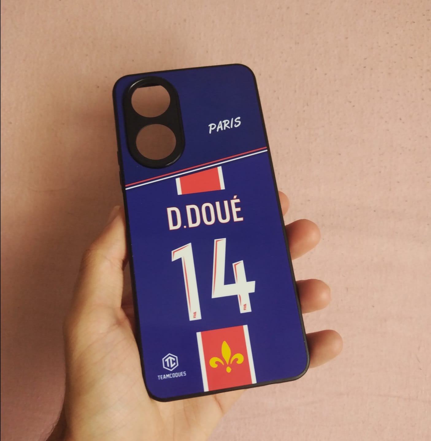 Customer photo review of Coque foot PARIS SG Domicile 1 personnalisable - TEAMCOQUES