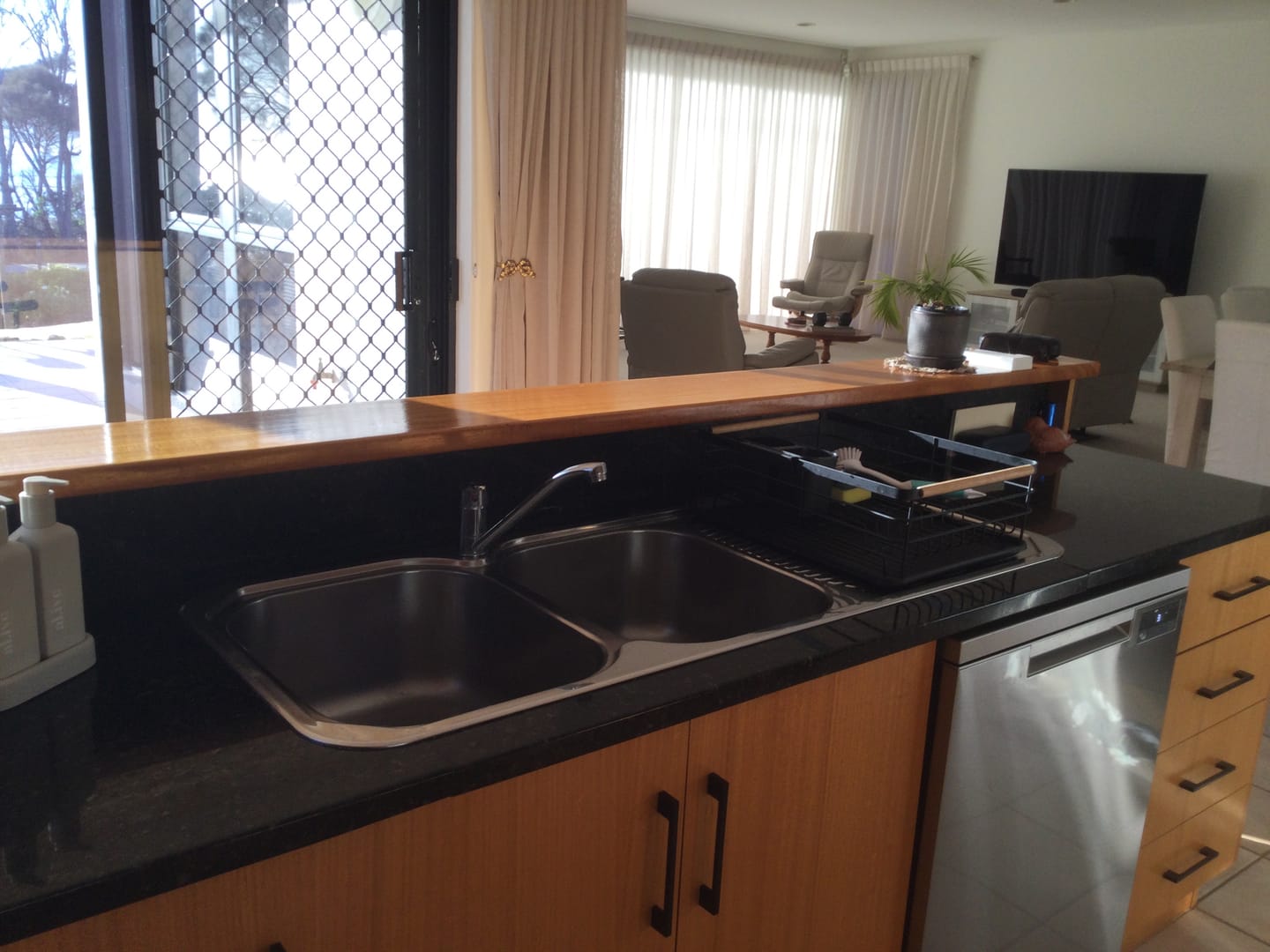 Customer photo review of Black Powder Coated Dish Rack with Side Cutlery