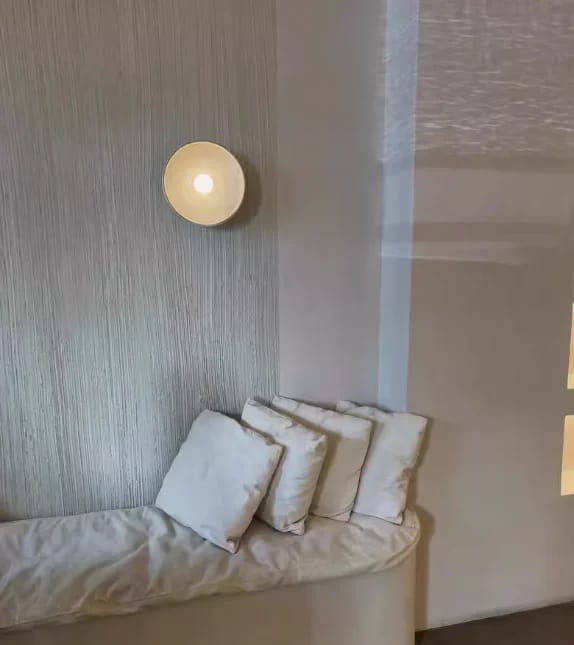 Customer photo review of LED Round Wall Sconce Vintage Resin Look 1-Light Fixture