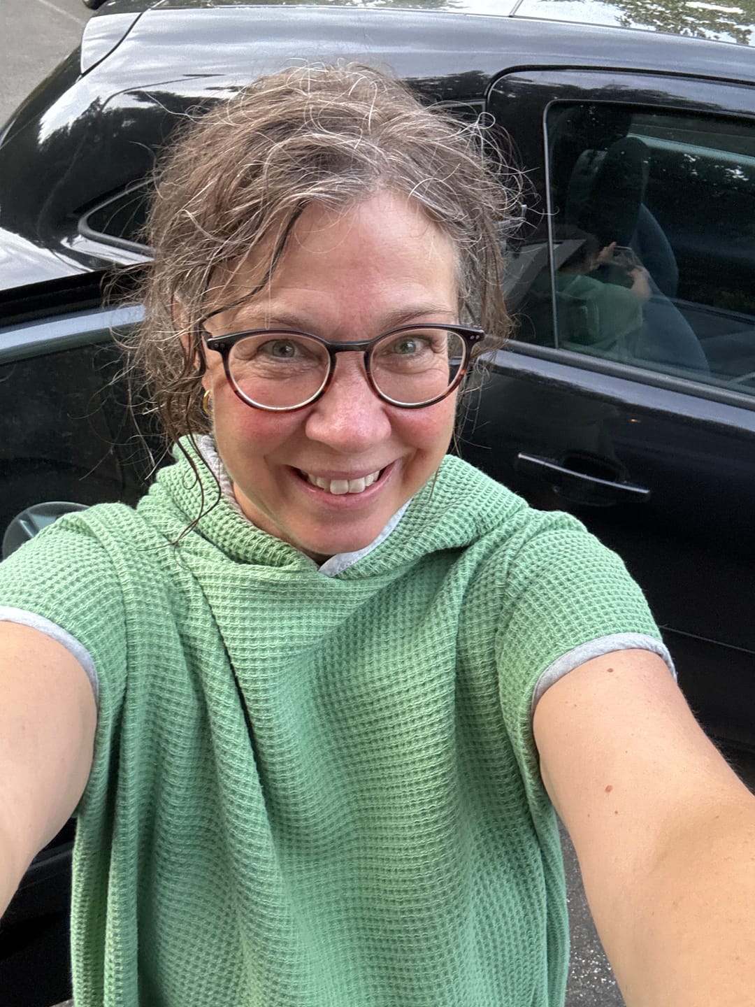 Customer photo review of Poncho für Strand und Sauna • Seegrasgrün