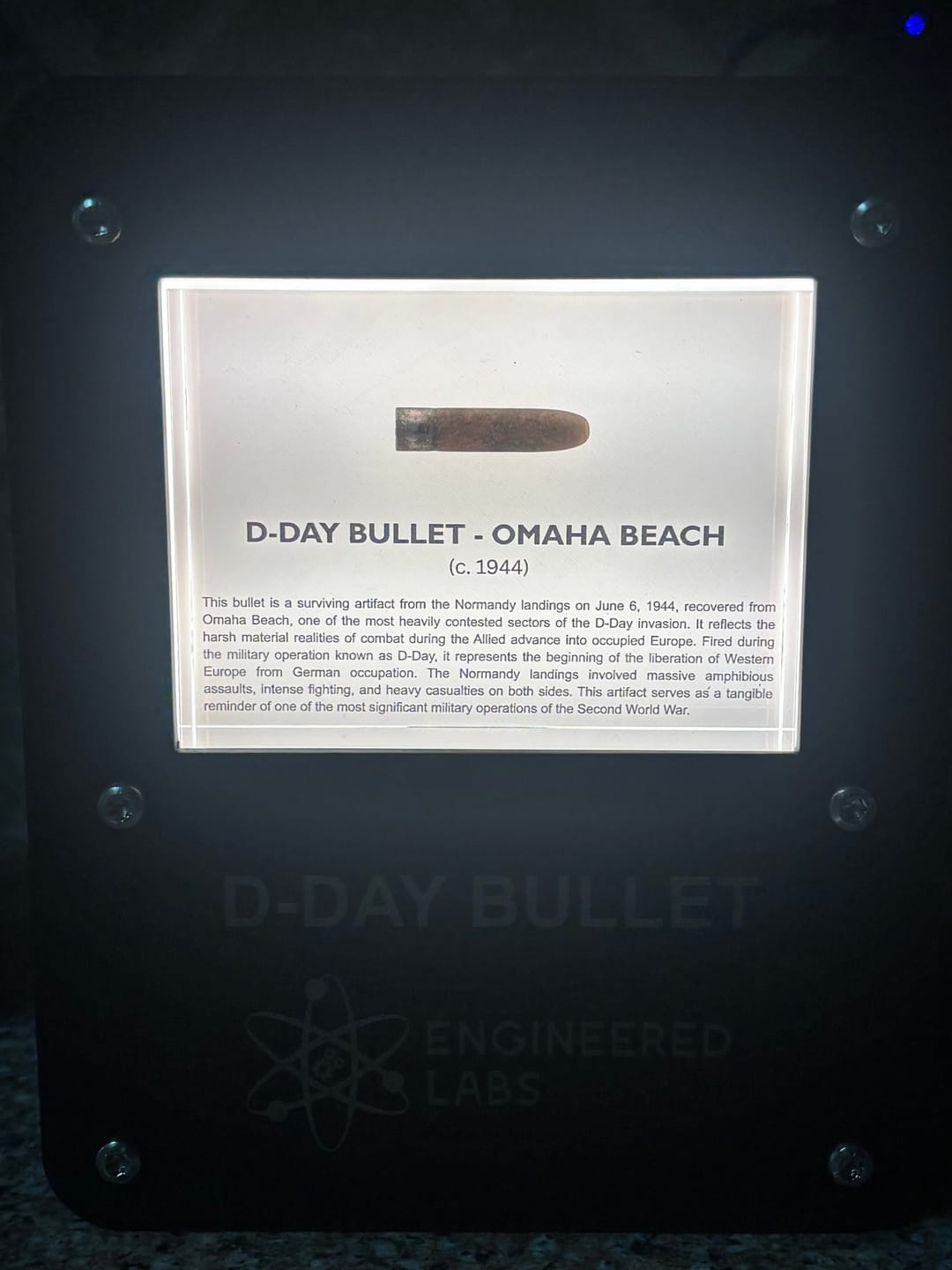 Customer photo review of D-Day Bullet Artifact Display (Pre-Order)