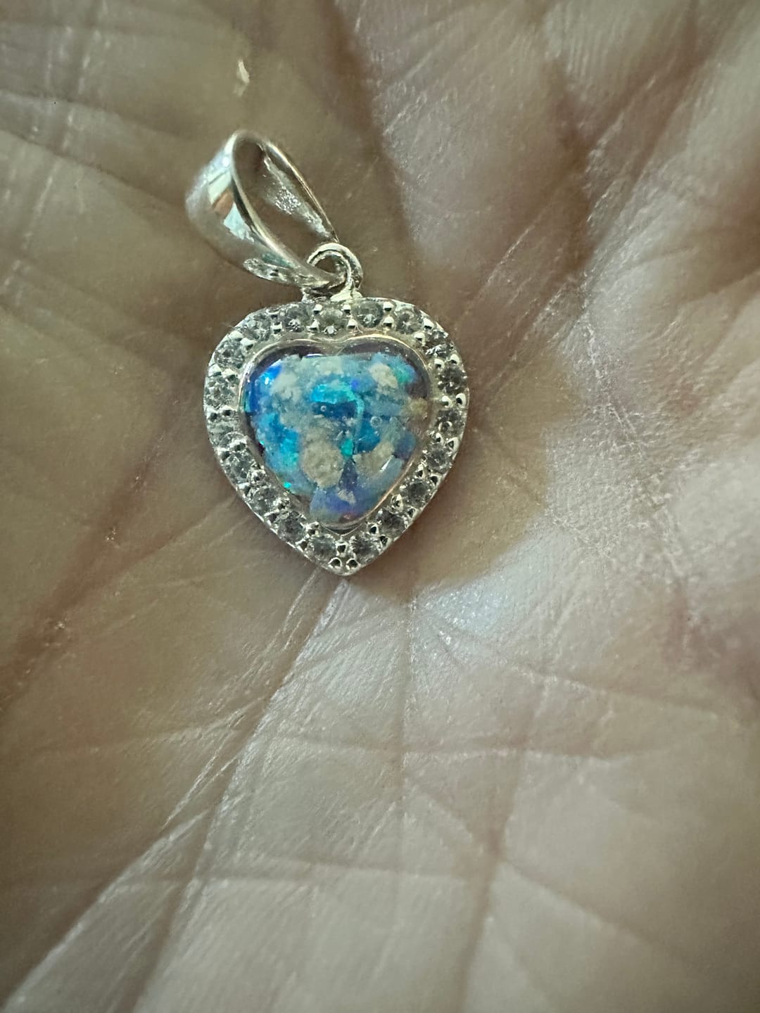 Customer photo review of Petite Bedazzled Rose Gold Heart Pendant