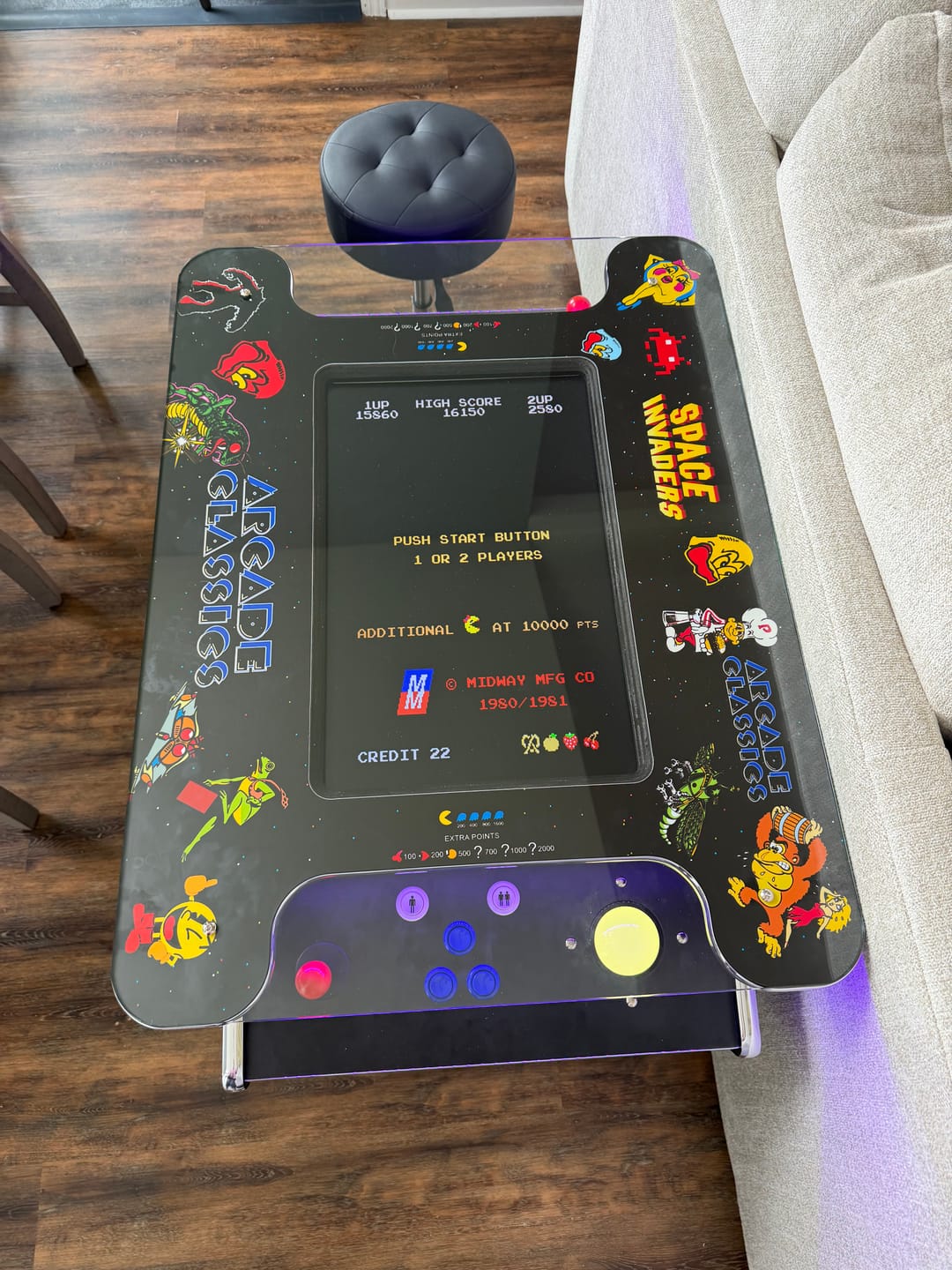 Customer photo review of Cocktail Arcade Machine 412 w/ Track Ball - Blk retro