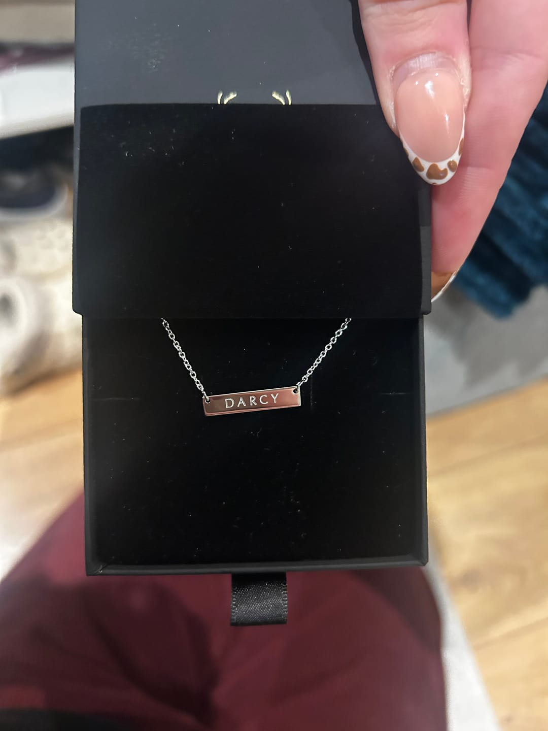 Customer photo review of 2cm Precious Letter Bar in Silver