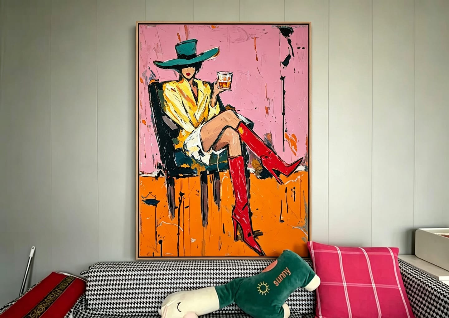 Customer photo review of Teal Lounge-Cowgirl Portrait Painting