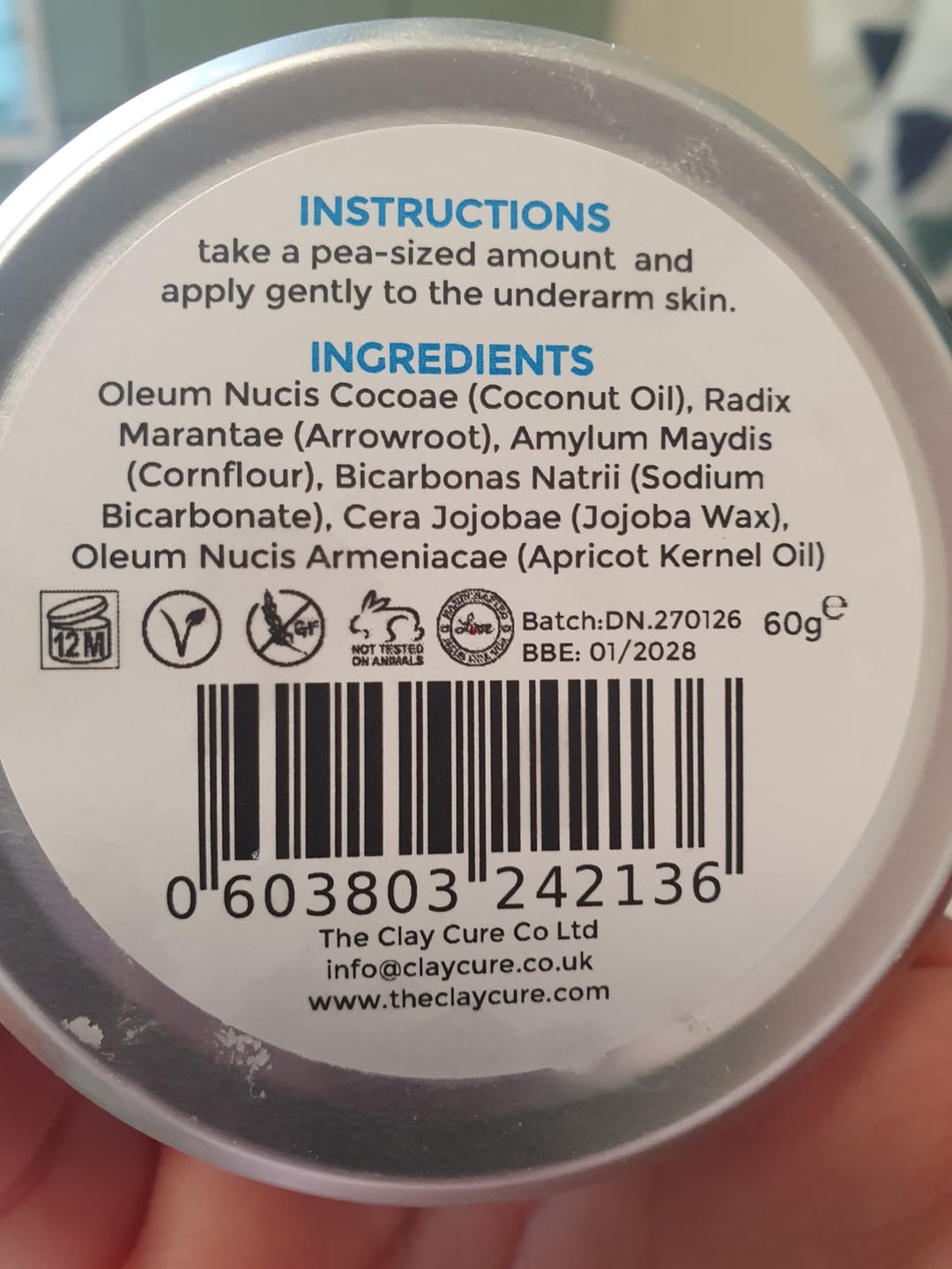 Customer photo review of Neutral | Natural Deodorant Balm