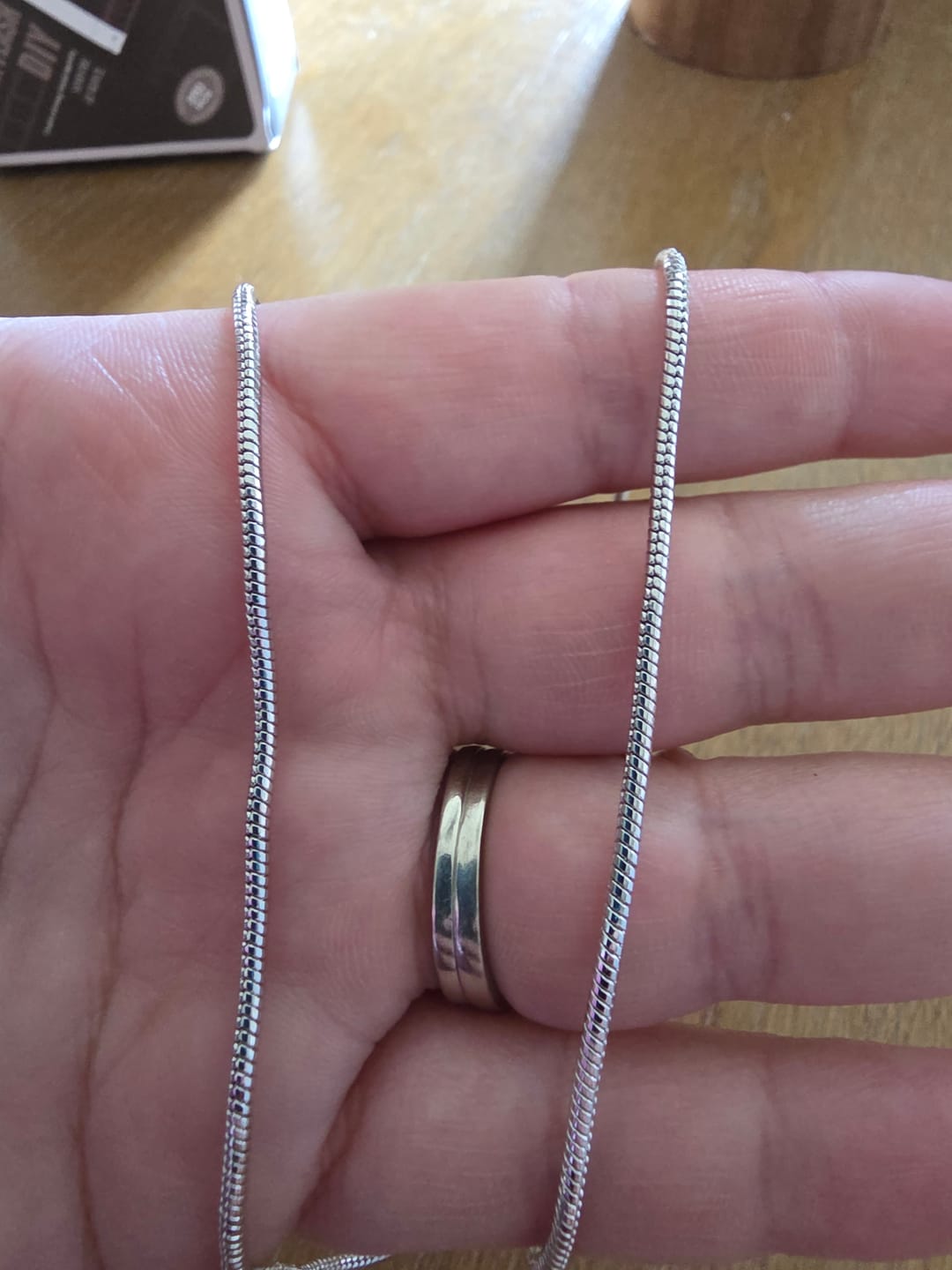 Customer photo review of Peyton 18k White Gold Plated Stacking Necklace Chain