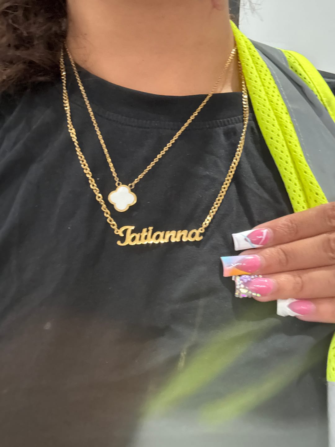 Customer photo review of Custom Name Necklace w/ Cuban Chain