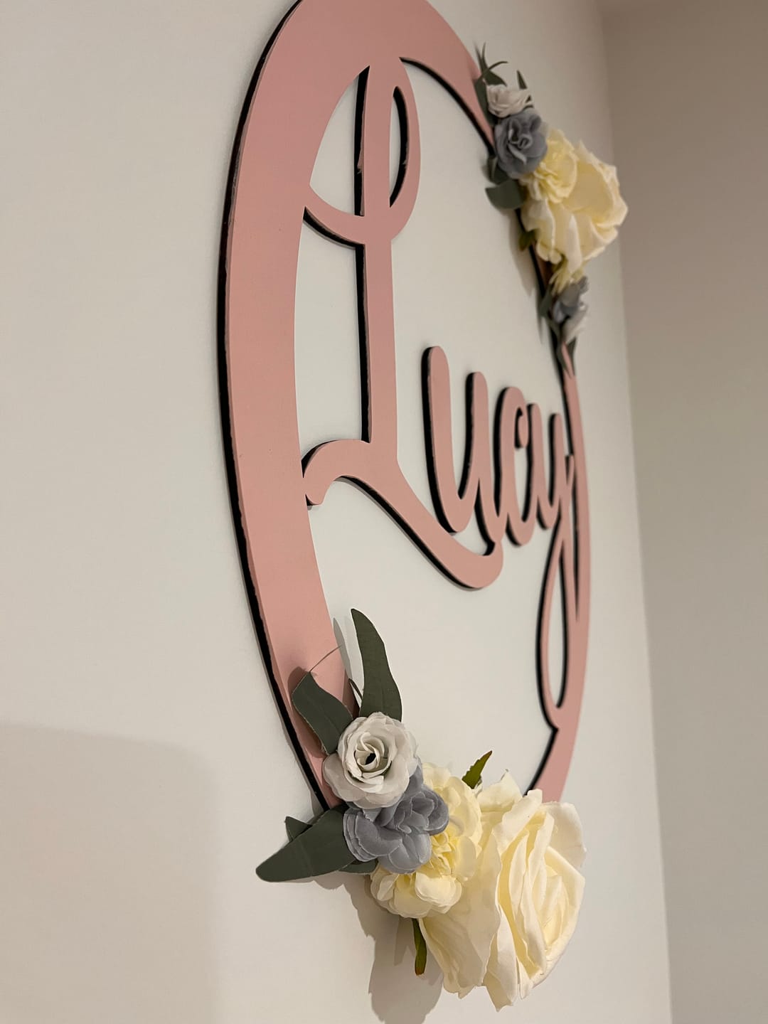 Customer photo review of Floral Hoop Name
