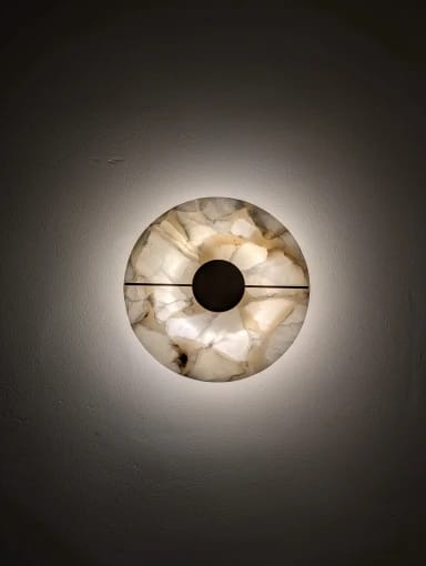 Customer photo review of Circular LED Light Sconce With Marble Accent, Modern Nordic Style