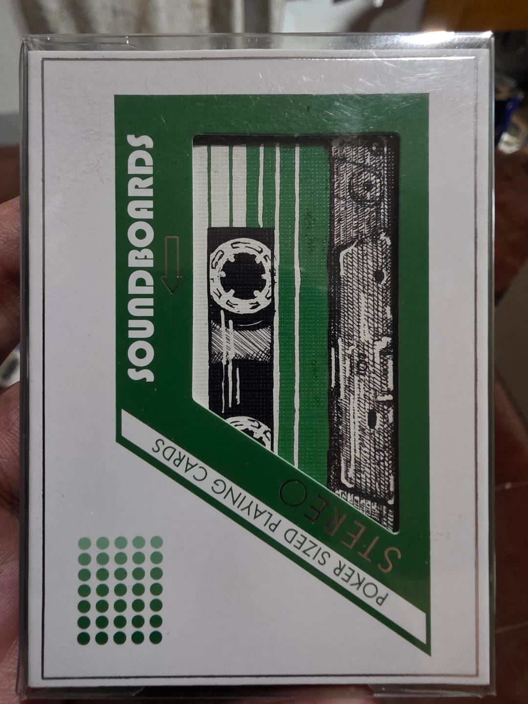 Customer photo review of Soundboards Green Edition Playing Cards