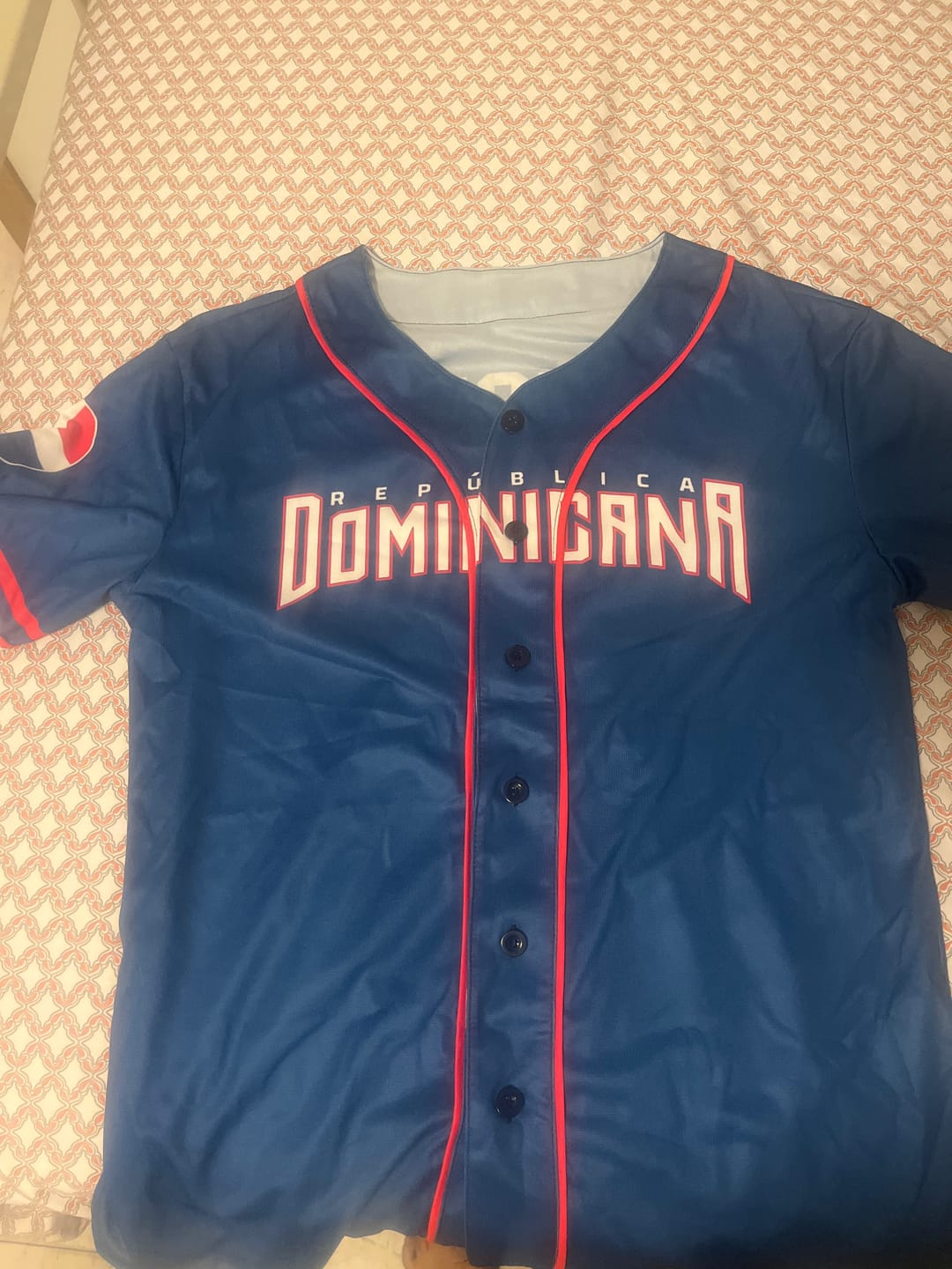 Customer photo review of Custom República Dominicana Baseball Jersey Dominican Fan Navy – Personalized Name Number