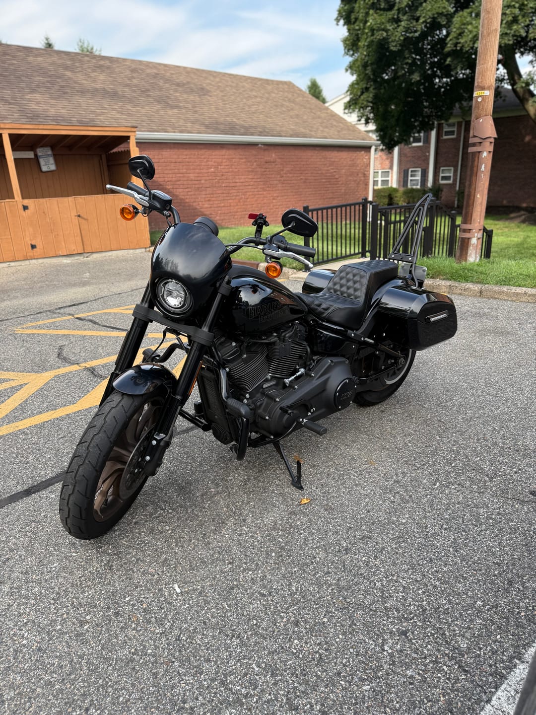 Customer photo review of Iron Born Diamond Stitch 2-Up Seat for Harley Softail Low Rider S FXLRS